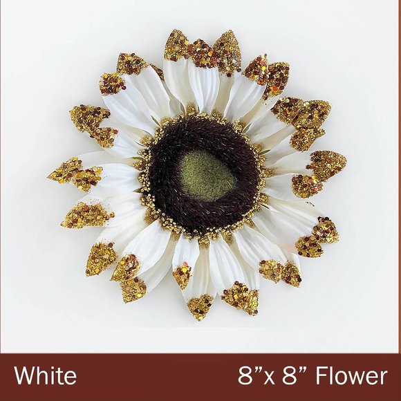 White Sunflower with Gold Glitter Handmade HOME decor - Picture 1 of 9